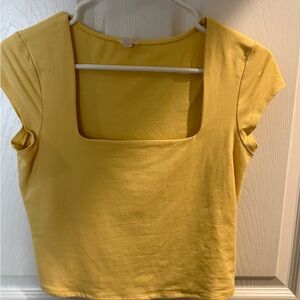 Garage Yellow Square Neck Crop Top